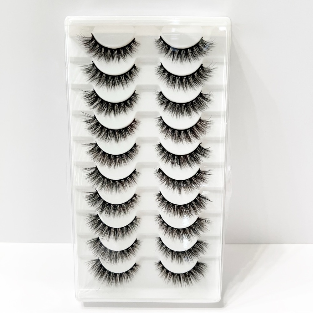 10 Pair Fluffy Dramatic False Eyelashes — Lightweight & Reusable Lash Set